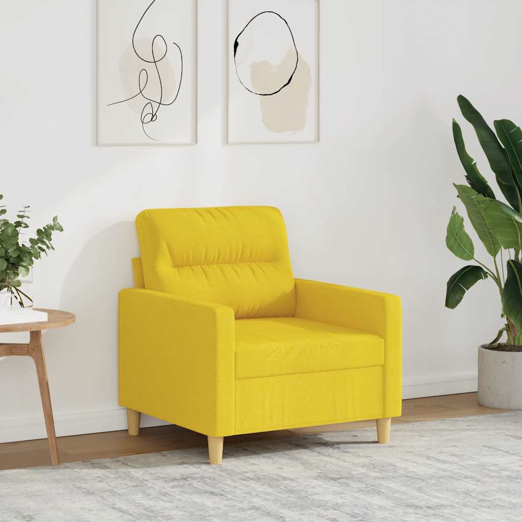 Poltrona 60 cm tecido amarelo-claro