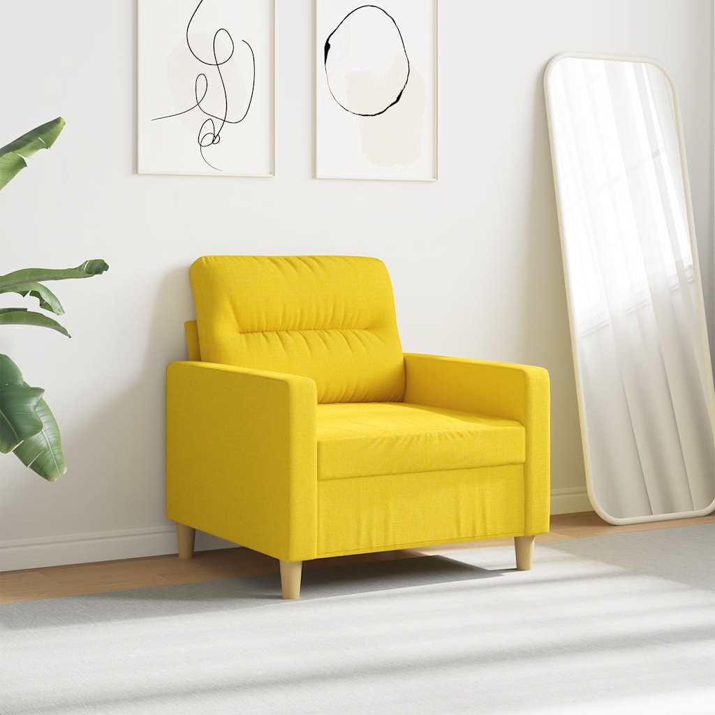 Poltrona 60 cm tecido amarelo-claro