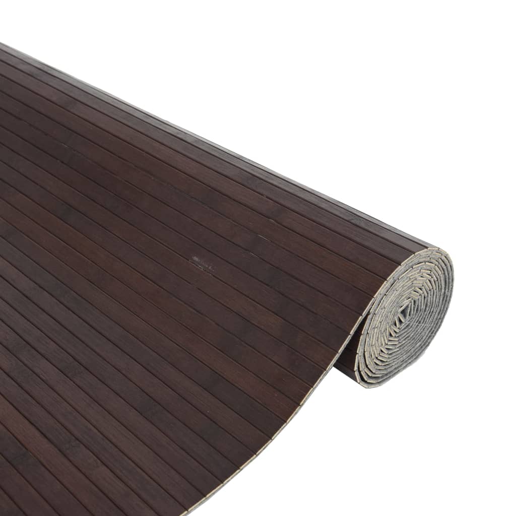 Tapete retangular 80x300 cm bambu castanho-escuro