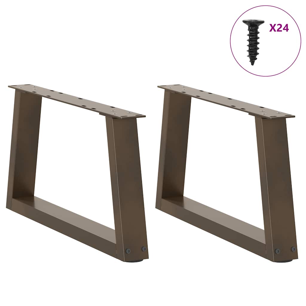 Pés para mesa de centro em formato de v, 2 peças, aço natural, 70x(30-31,3) cm, aço
