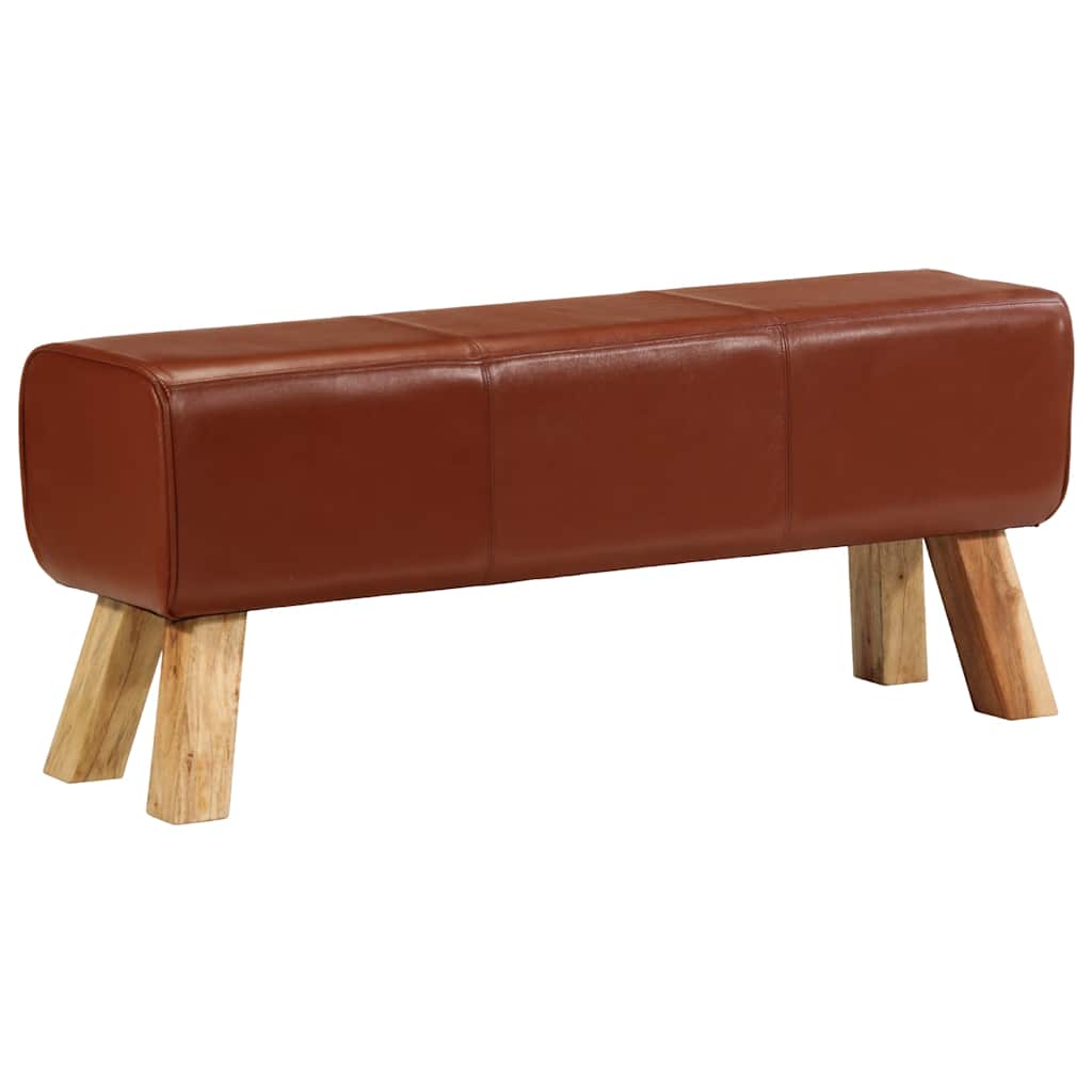 Boque de ginásio 110 cm couro genuíno/mangueira maciça castanho