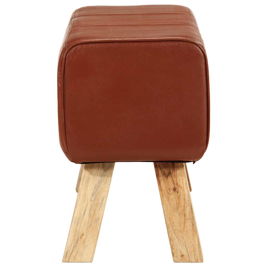 Boque de ginásio 110 cm couro genuíno/mangueira maciça castanho
