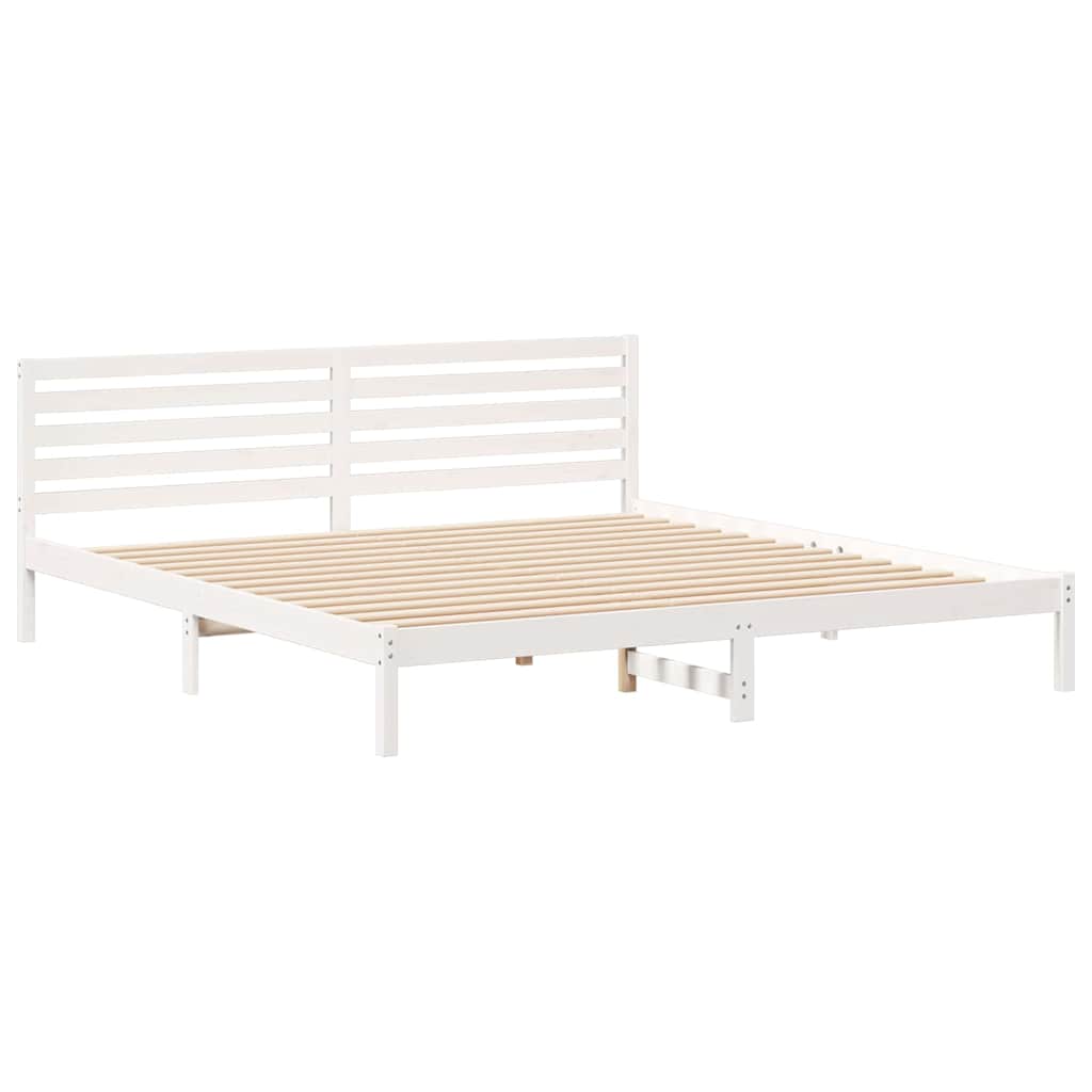 Estrutura da cama com cabeceira branco 200 x 220 cm