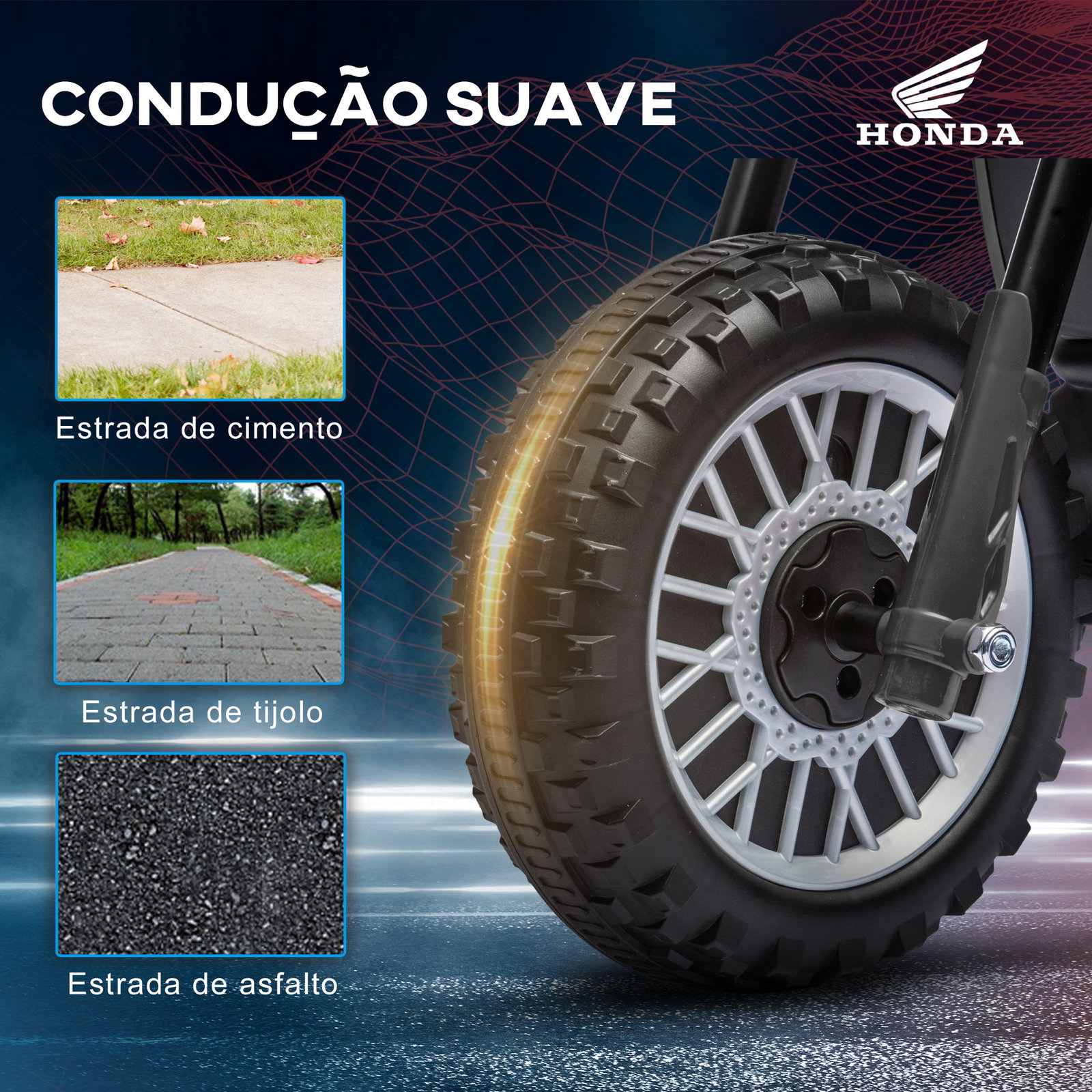 Mota elétrica com licença honda crf450rl bateria 6v com velocidade 3km/h buzina e som de arranque 71x40,5x43,5 cm cinza