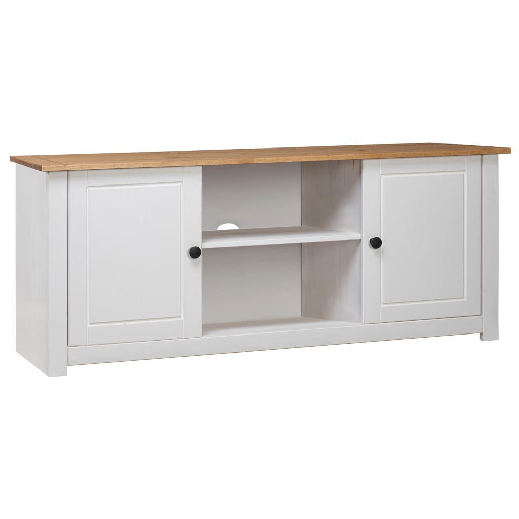 Móvel de TV 120x40x50 cm madeira de pinho maciça panama branco
