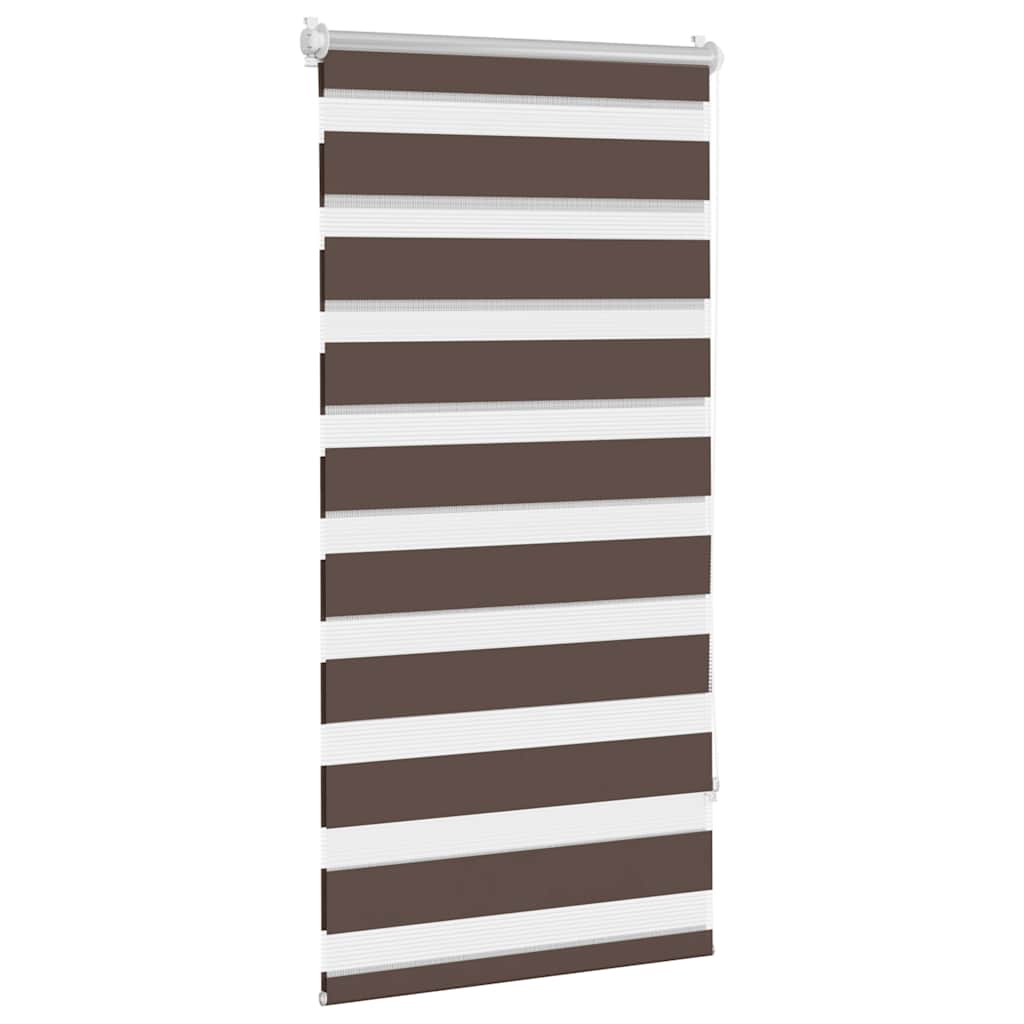 Cortina zebra 80,9x150 cm largura do tecido 76,7 cm café