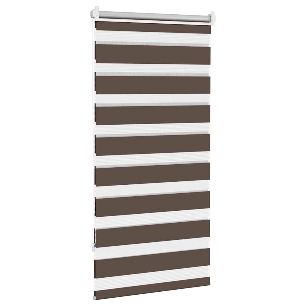Cortina zebra 80,9x150 cm largura do tecido 76,7 cm café