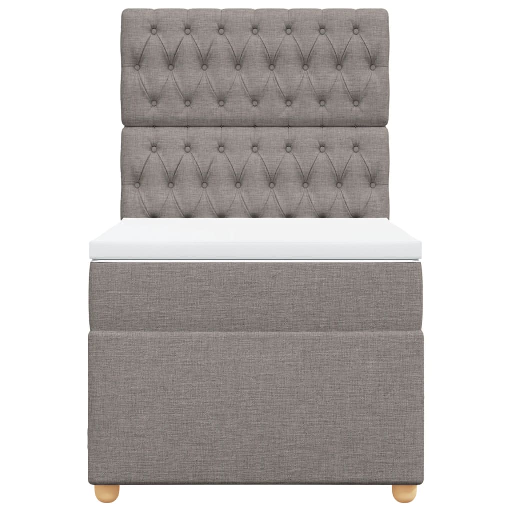 Cama com molas/colchão 80x200 cm tecido castanho-acinzentado