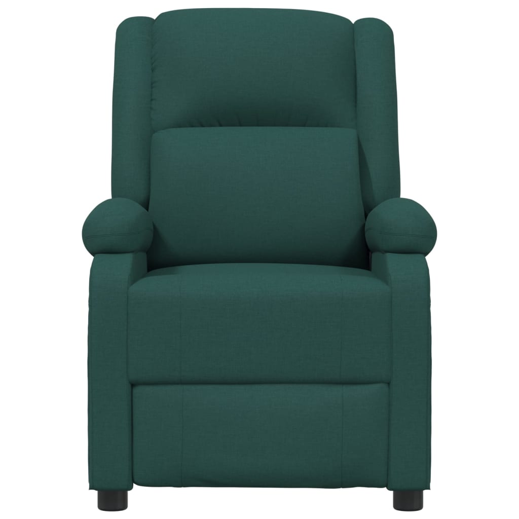 Poltrona de massagens elétrica tecido verde-escuro