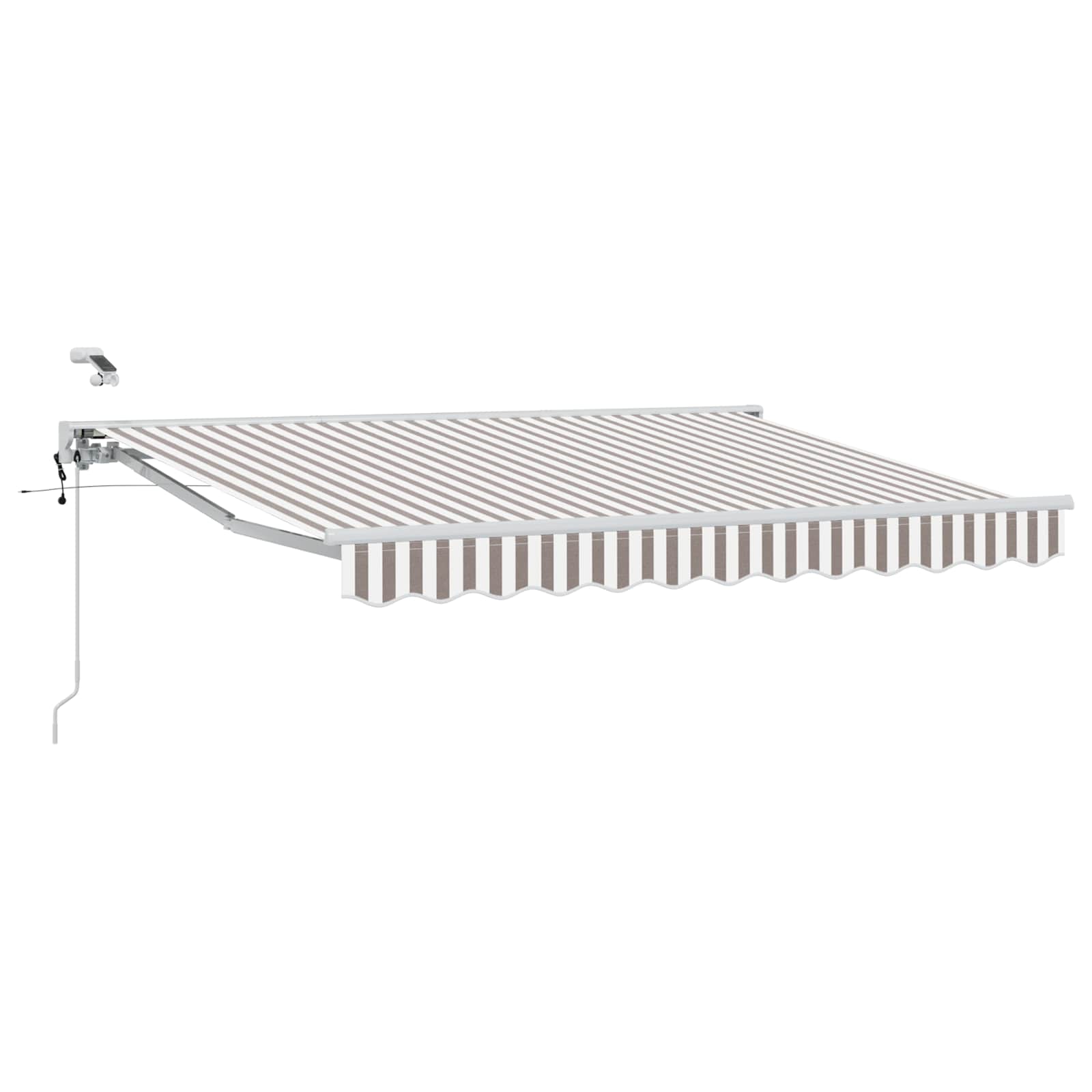 Toldo retrátil elétrico cinza claro e branco 4 × 3 m