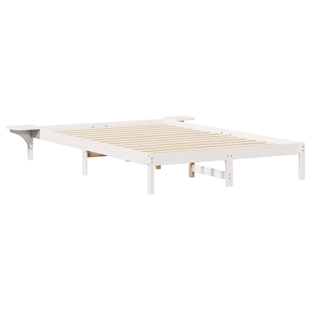 Cama com mesas laterais branco 160 x 210 cm