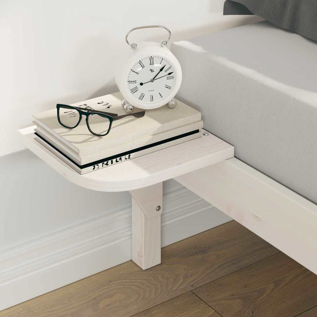 Cama com mesas laterais branco 160 x 210 cm