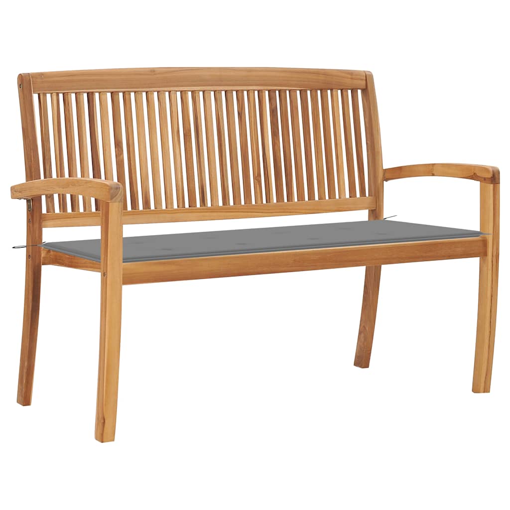 Banco de jardim empilhável c/ almofadão 128,5 cm teca maciça