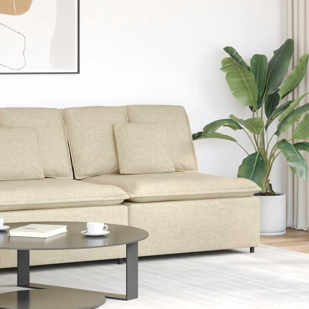 Módulo central para sofá modular com almofadas, cor creme, 100 cm