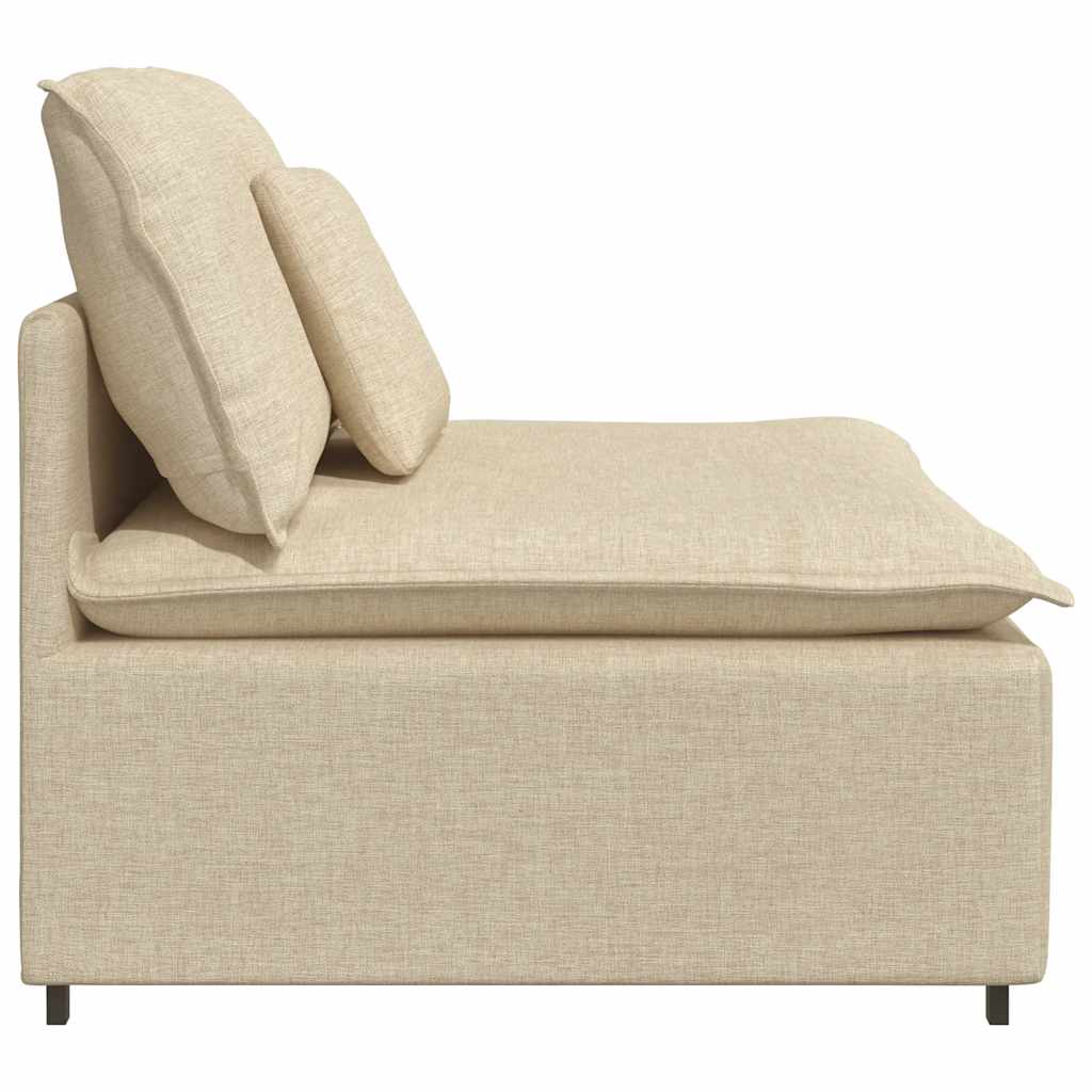 Módulo central para sofá modular com almofadas, cor creme, 100 cm