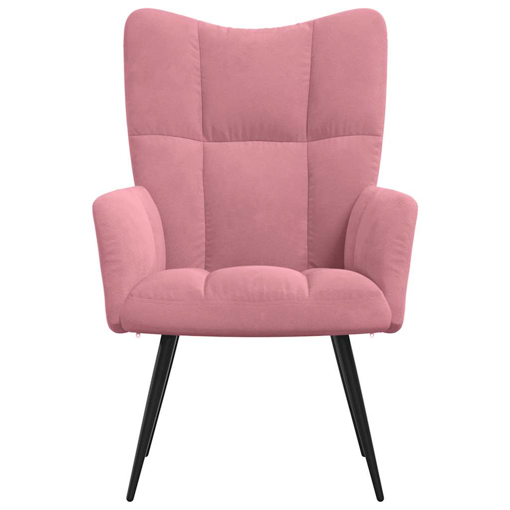 Cadeira de descanso veludo rosa