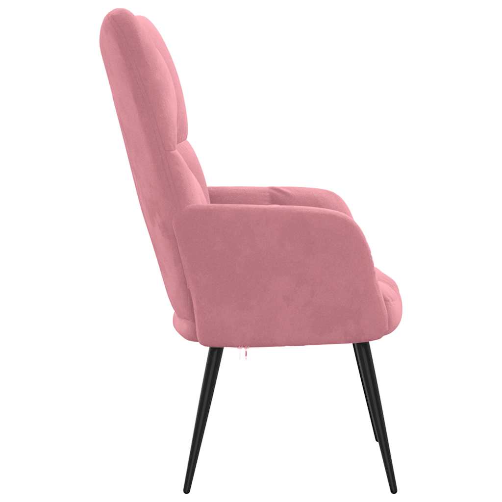 Cadeira de descanso veludo rosa