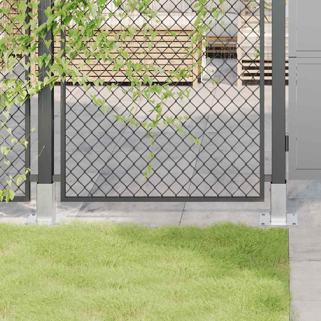 Bases de poste quadradas 4 pcs prata 71x71 mm aço galvanizado