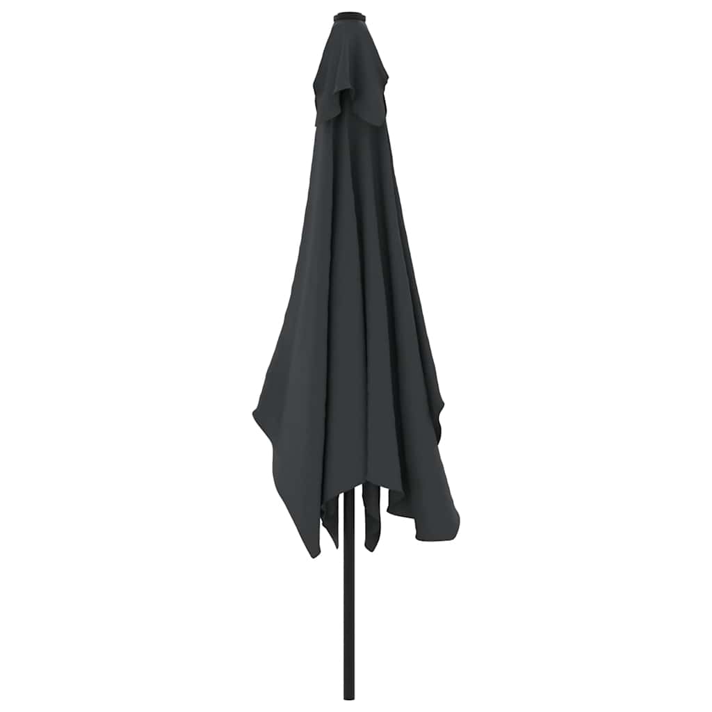 Guarda-sol de exterior c/ poste de metal 300x200 cm preto
