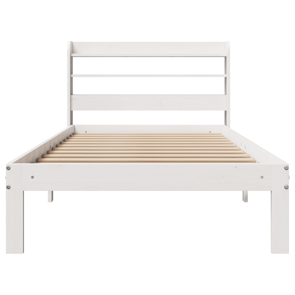 Estrutura de cama c/ cabeceira sem colchão 100x200 cm branco
