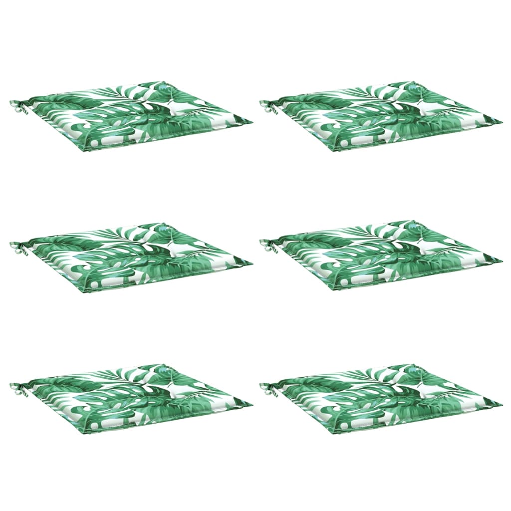 Almofadões p/ cadeira 6pcs 50x50x4cm tecido padrão folhas