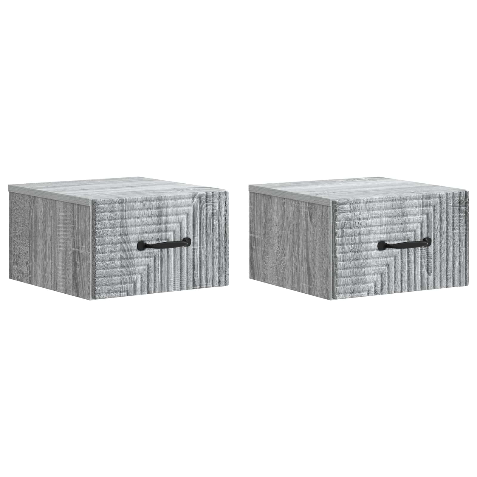 Gabinete de canto montado na parede 2 unid. sonoma cinzento