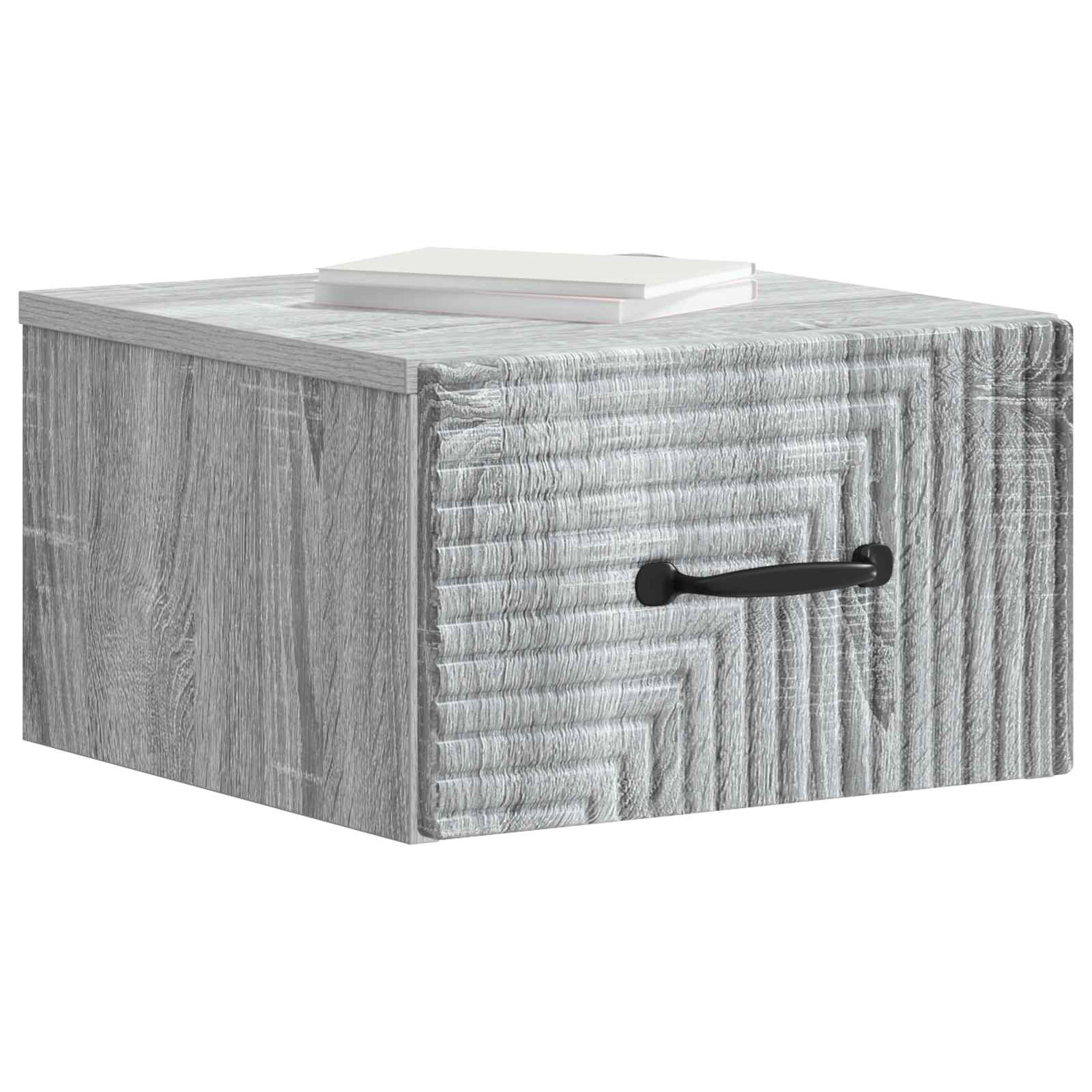 Gabinete de canto montado na parede 2 unid. sonoma cinzento