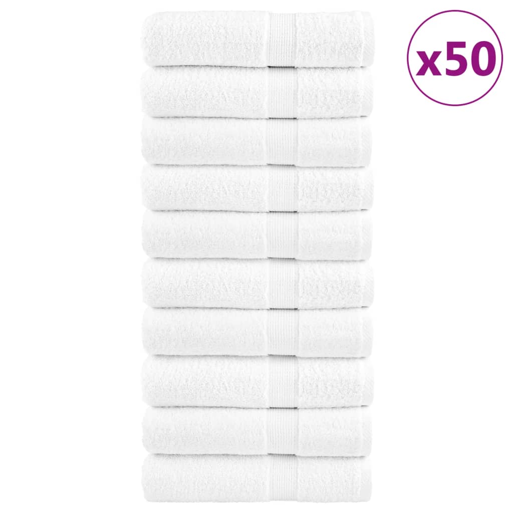 Toalhas de mãos premium solund 50 pcs 50x100 cm 600 gsm branco