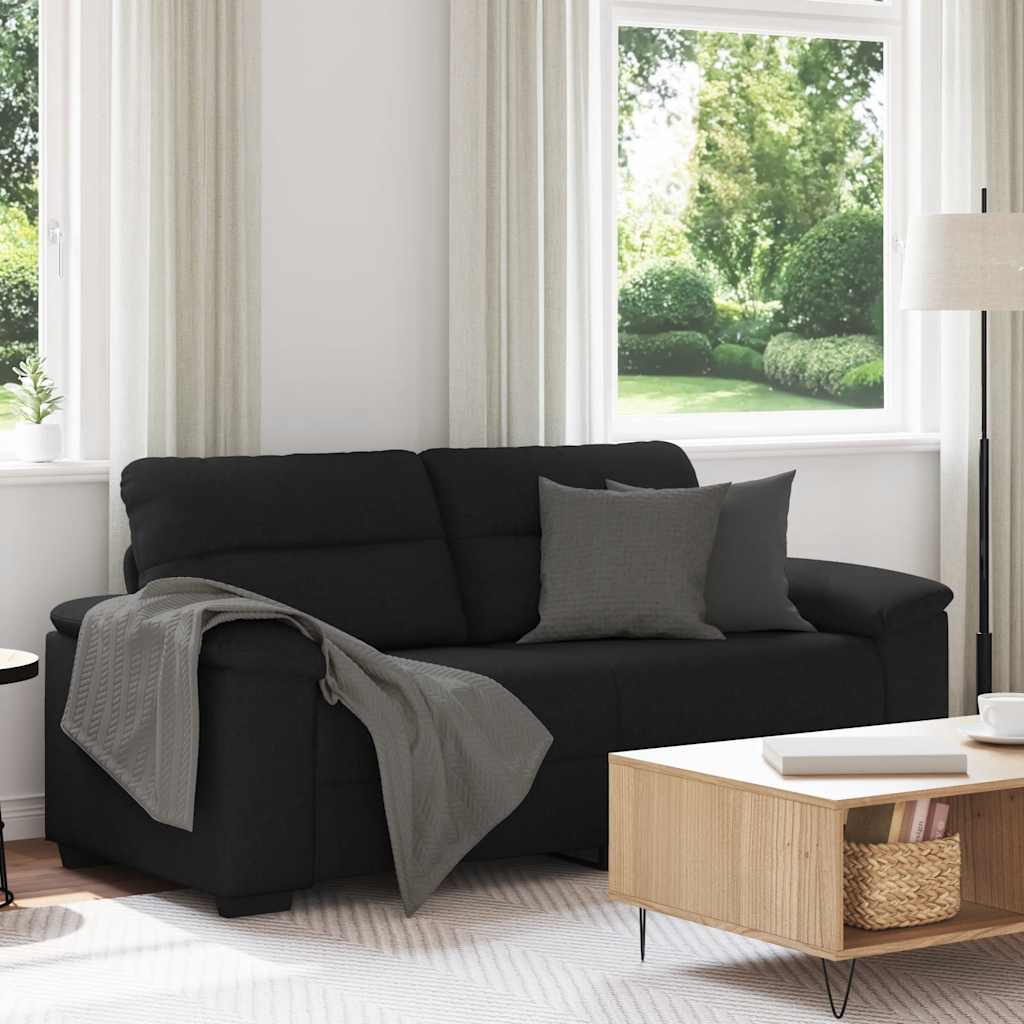 Sofá de 2 lugares tecido 180x81x84 cm preto