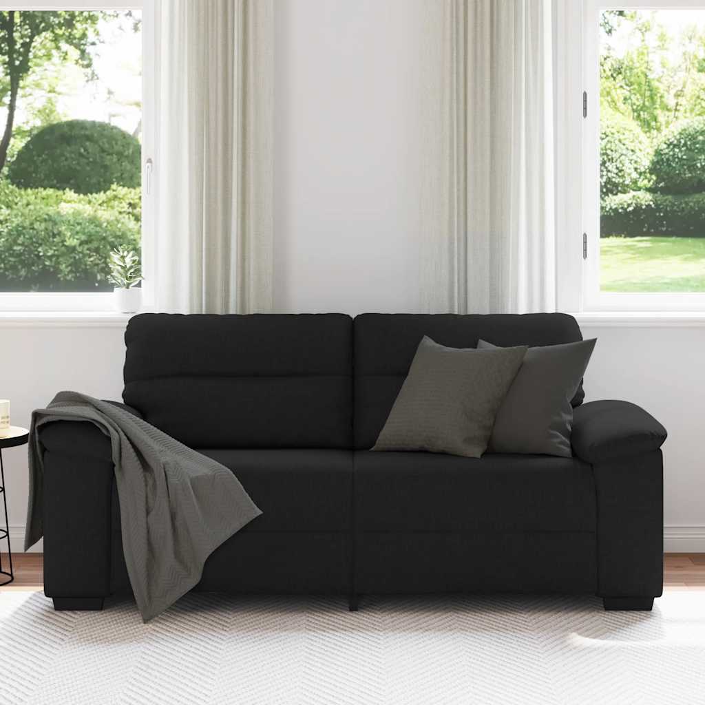 Sofá de 2 lugares tecido 180x81x84 cm preto