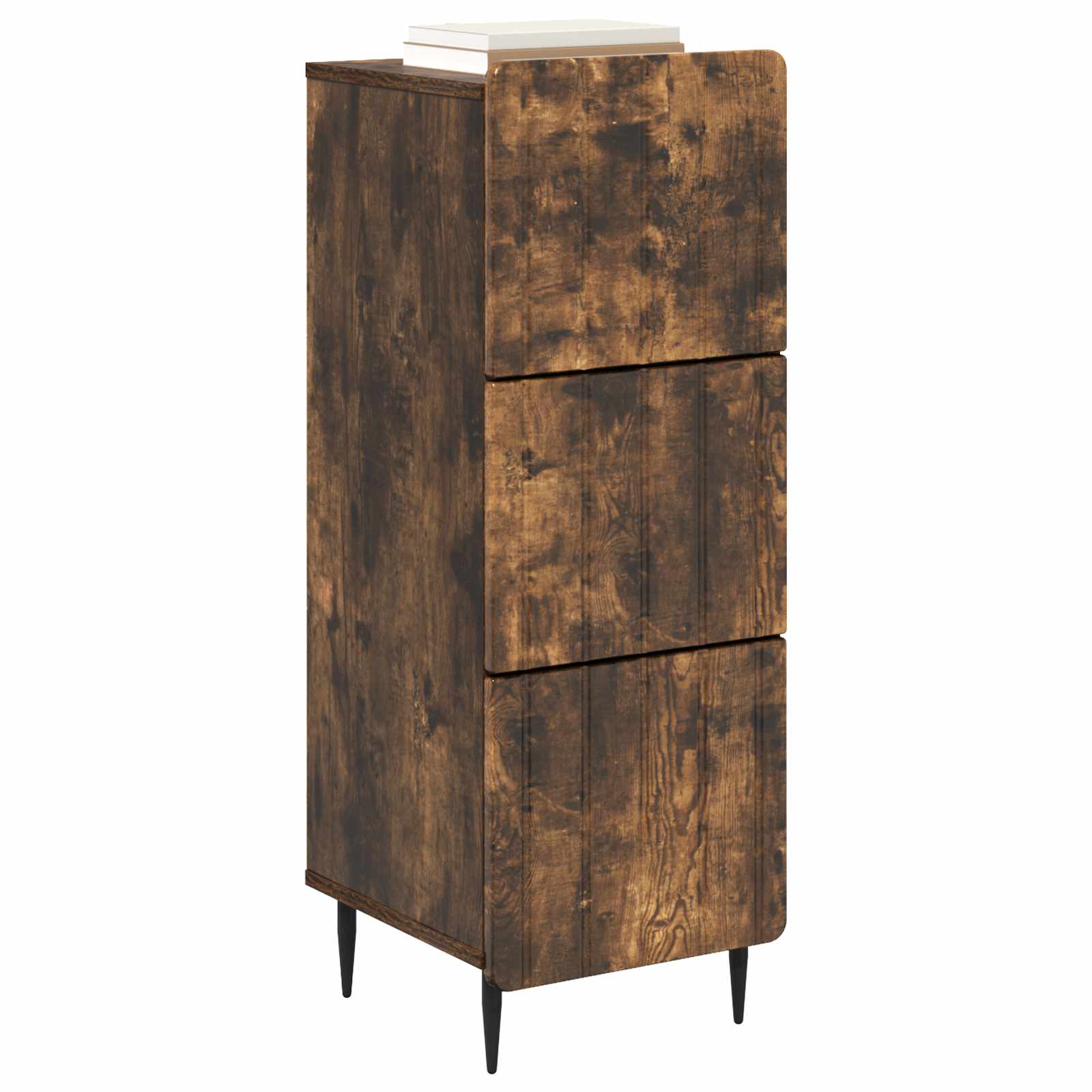 Gabinete de gavetas carvalho fumado 33 x 34,5 x 92 cm