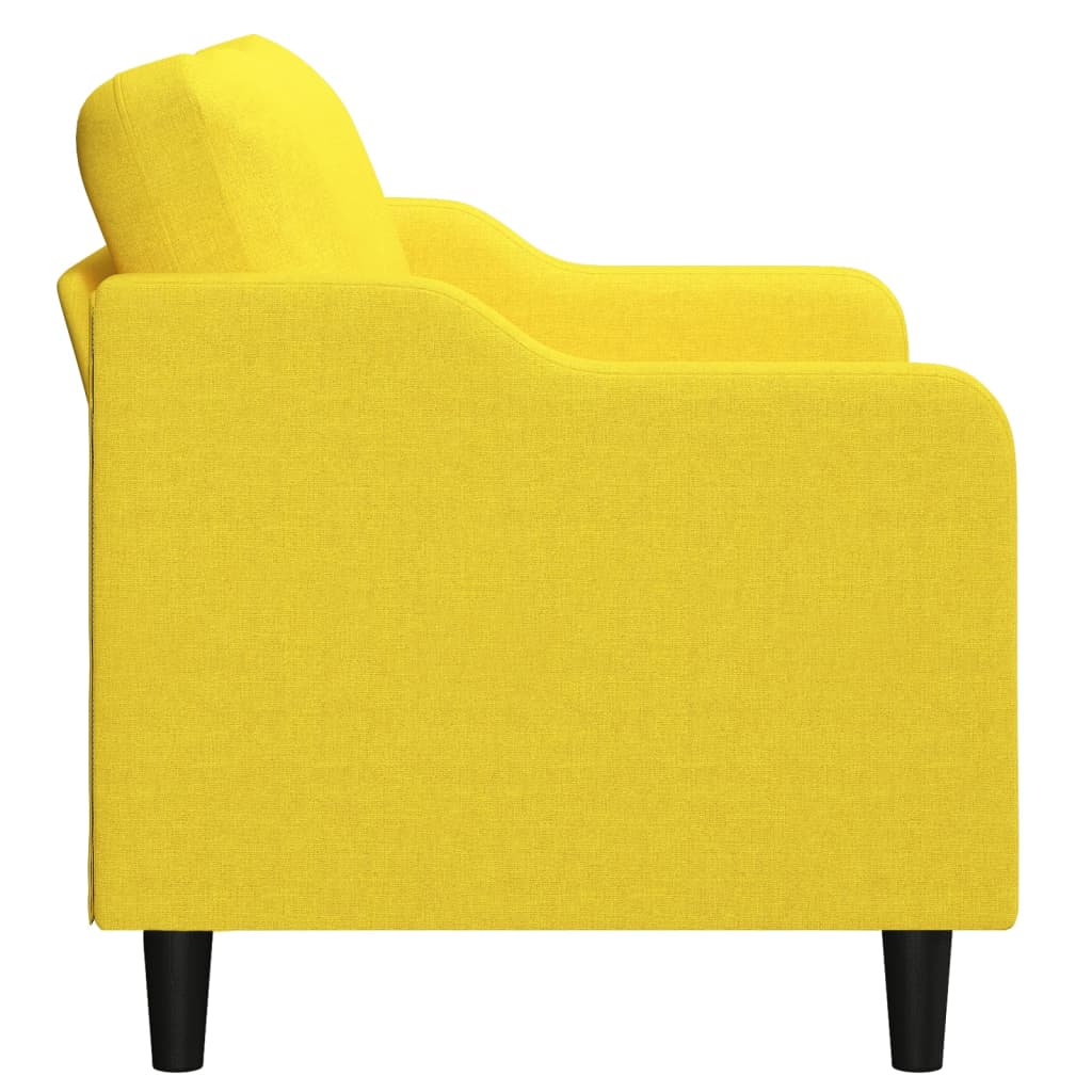 Sofá de 2 lugares 120 cm tecido amarelo-claro