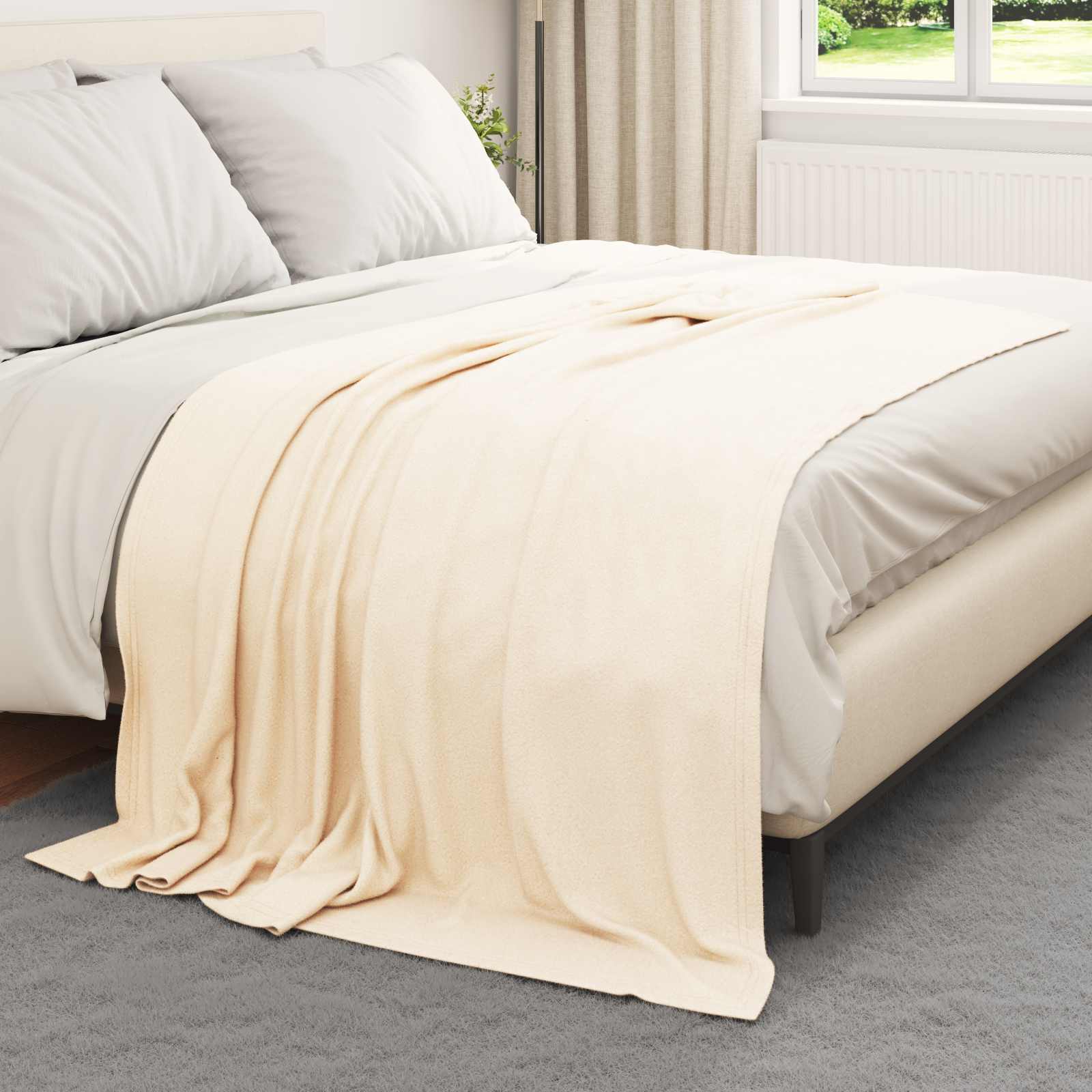 Cobertor creme 200 x 150 cm lã