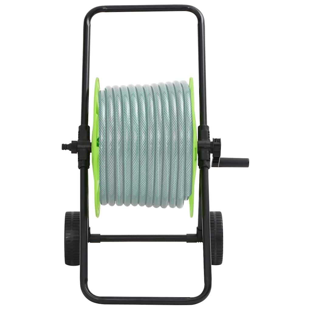 Carrinho enrolador para mangueira de 60 m 1/2" aço verde