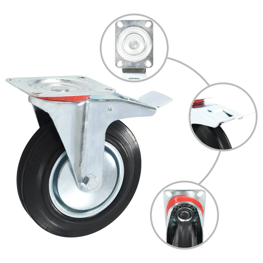 24 Pcs rodas giratórias 200 mm