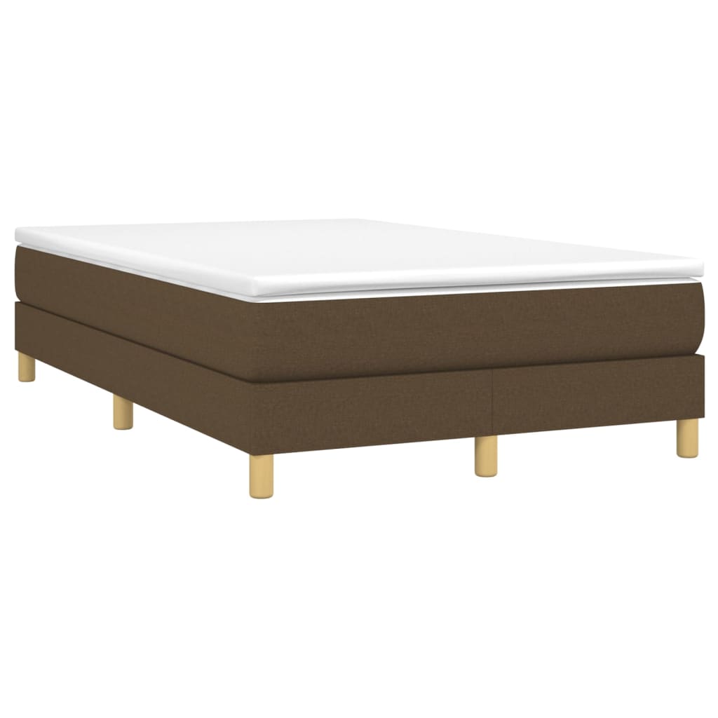Cama com molas/colchão 120x200 cm tecido castanho-escuro