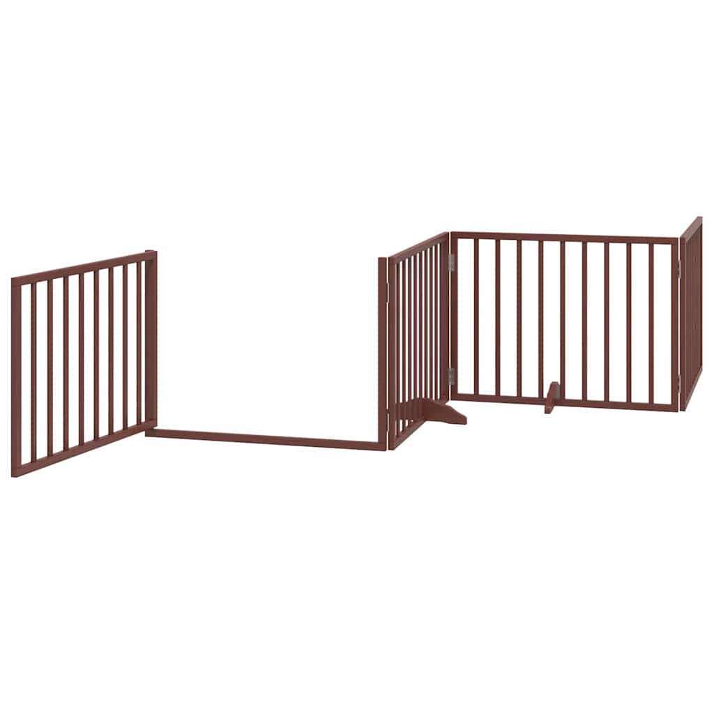 Portão cães c/ porta dobrável 8 painéis 640 cm álamo castanho
