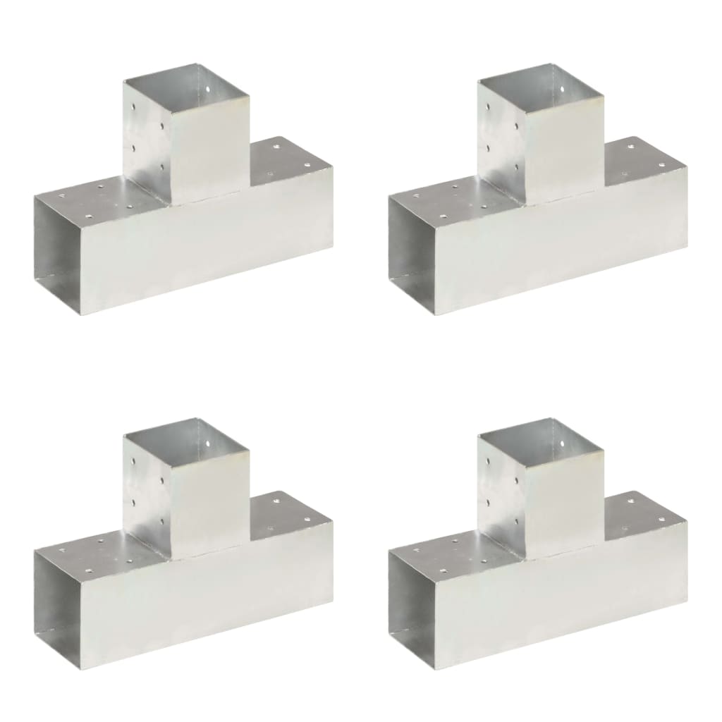 Bases para poste em forma de t 4 pcs 91x91 mm metal galvanizado
