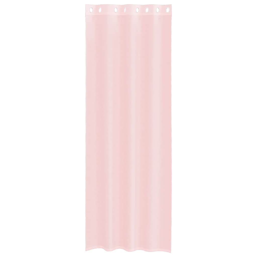 Cortinas de voile com ilhós 2 pcs rosa-claro 140x300 cm