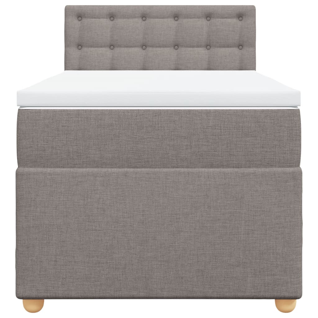 Cama com molas/colchão 90x190 cm tecido castanho-acinzentado