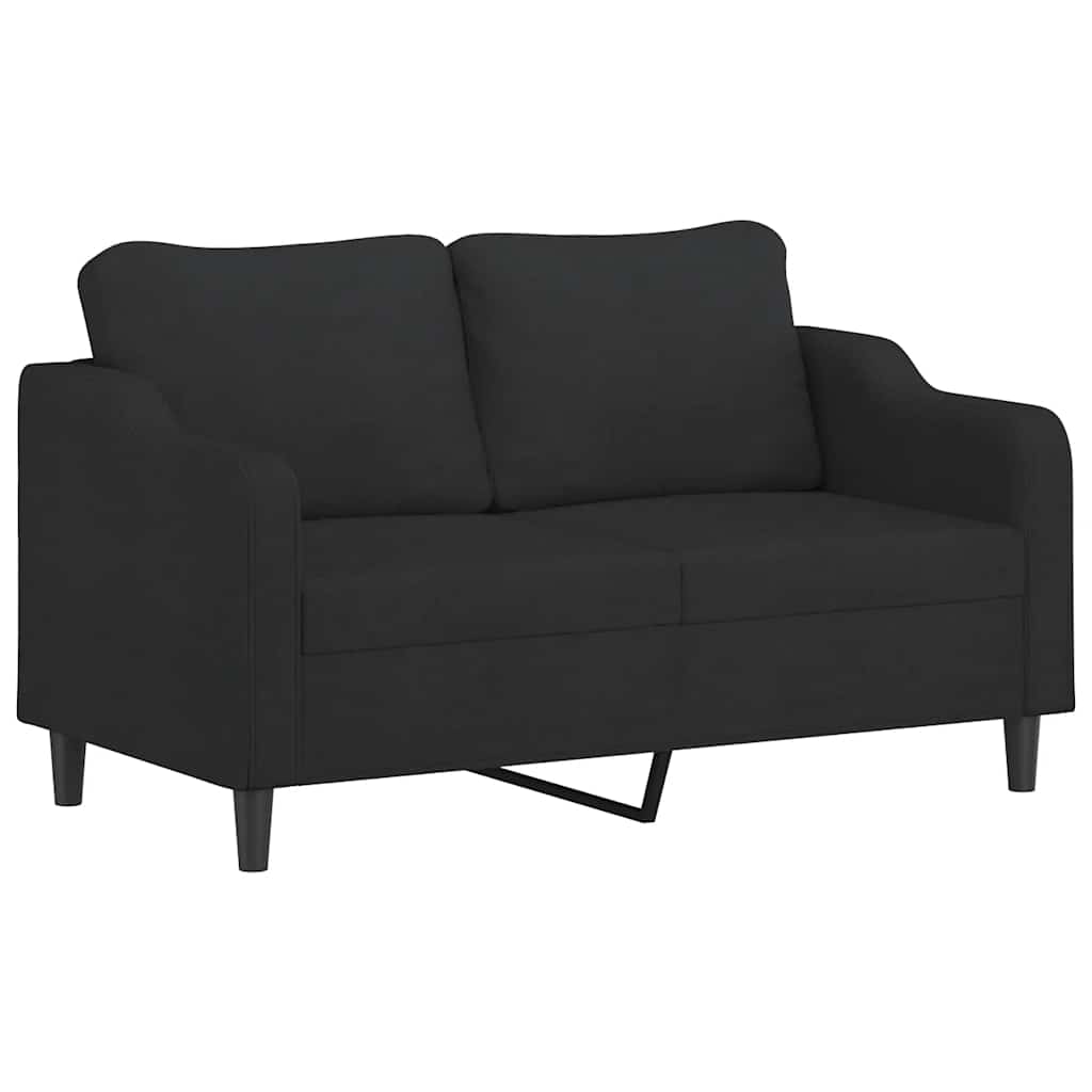 Sofá 2 lugares + almofadas decorativas 140 cm tecido preto