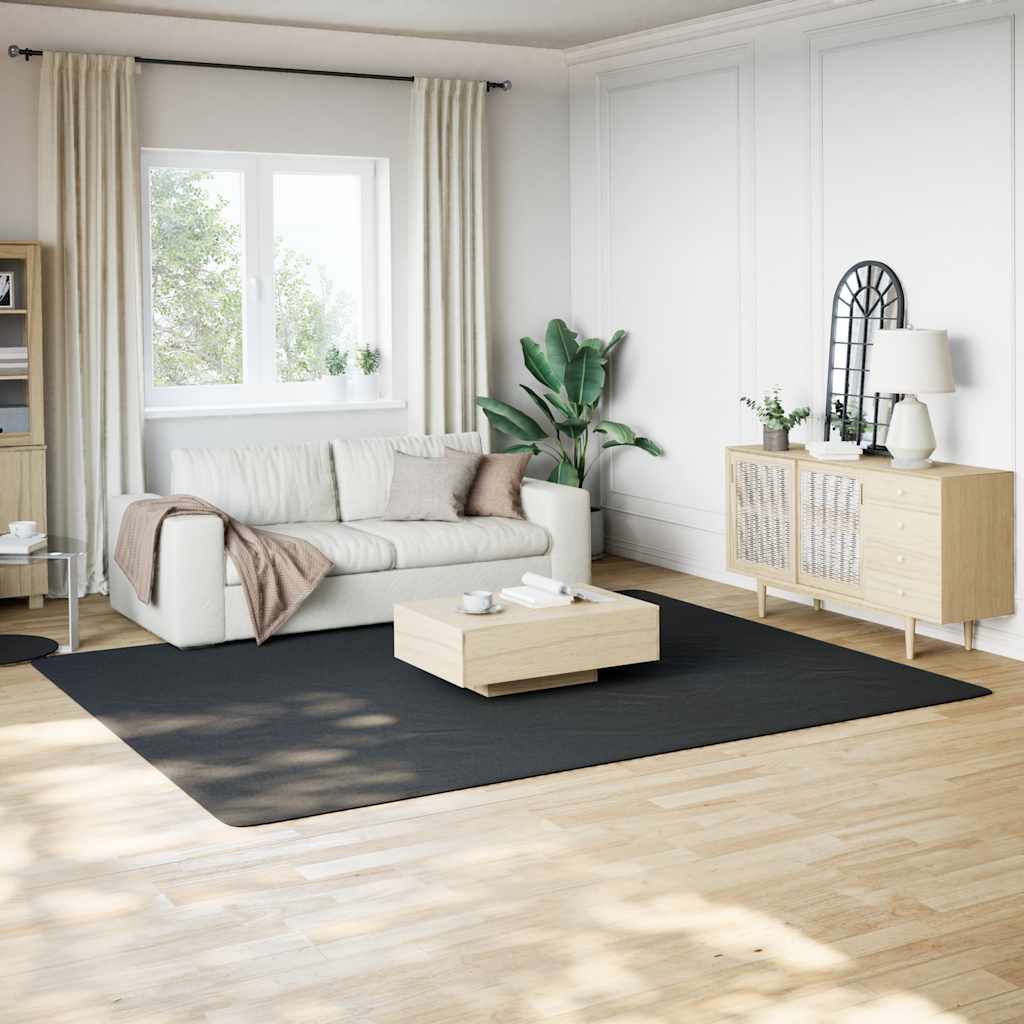 Tapete felpudo preto 240x305 cm poliéster