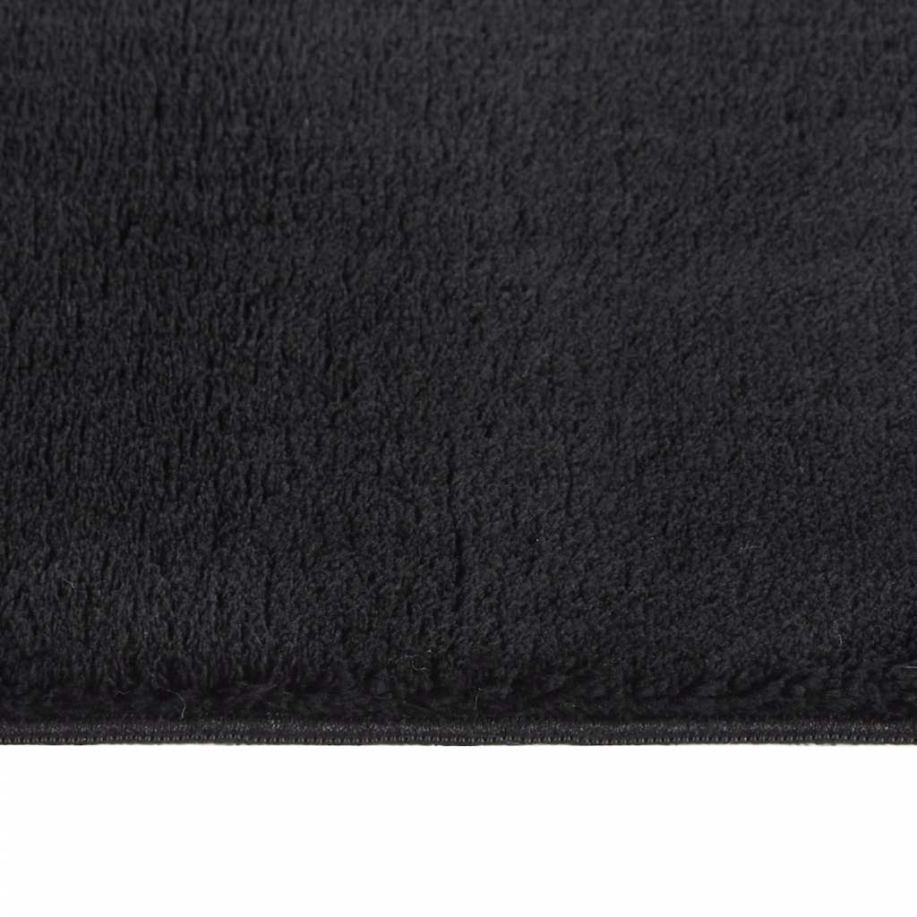 Tapete felpudo preto 240x305 cm poliéster