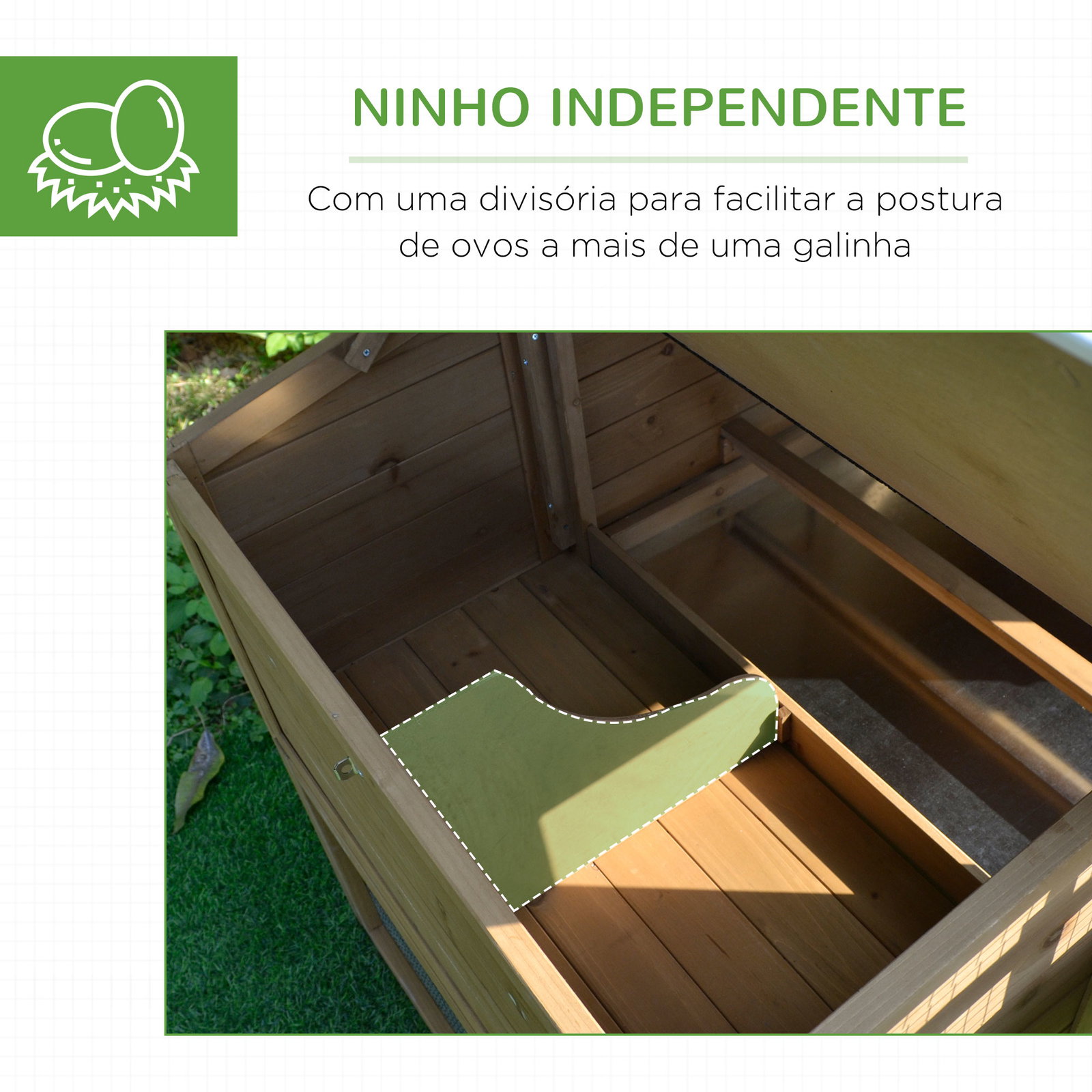 Galinheiro de madeira exterior gaiola para 2-4 galinhas com grade de arame tetos asfálticos ninho bandeja removível rampa e zona aberta 200x80x105cm natural e preto