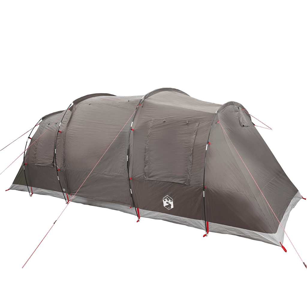 Tenda familiar túnel para 6 pessoas impermeável castanho