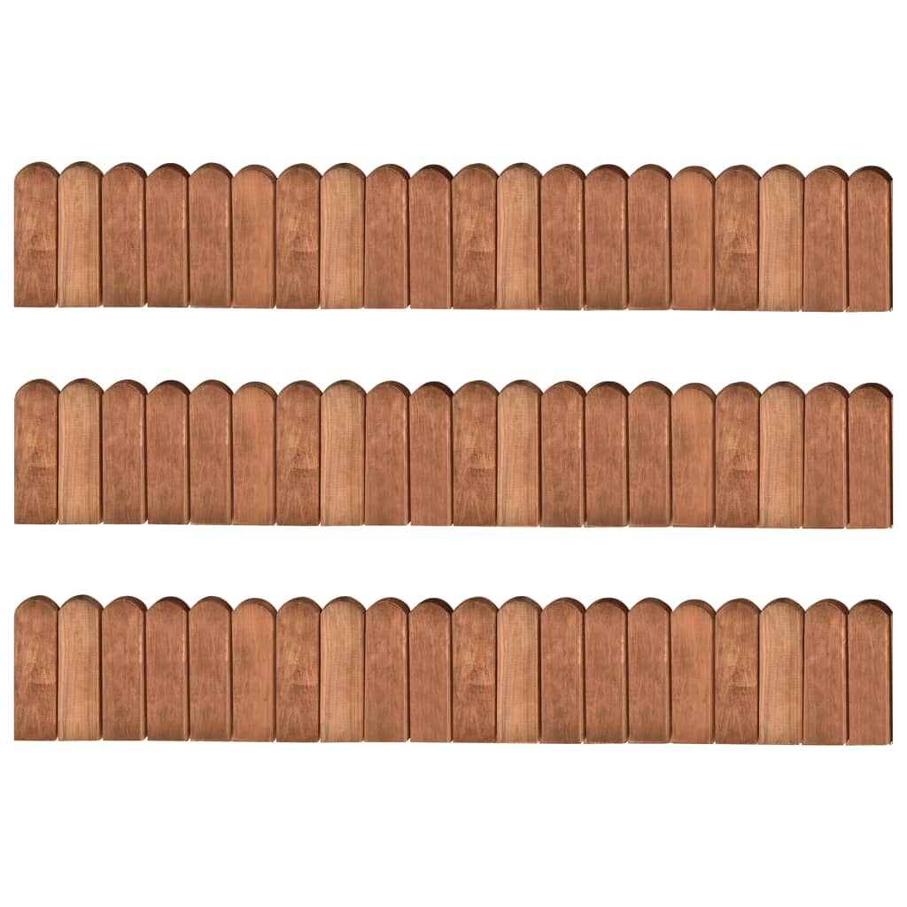 Bordaduras em rolo 3 pcs 120 cm madeira de pinho impregnada