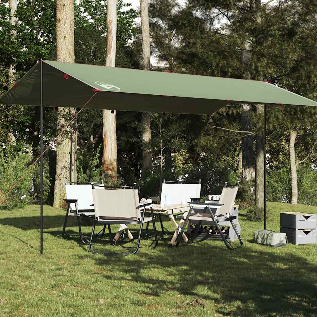 Lona de campismo 500x294 cm impermeável verde