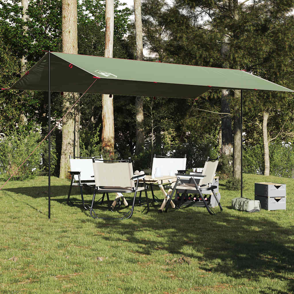 Lona de campismo 500x294 cm impermeável verde