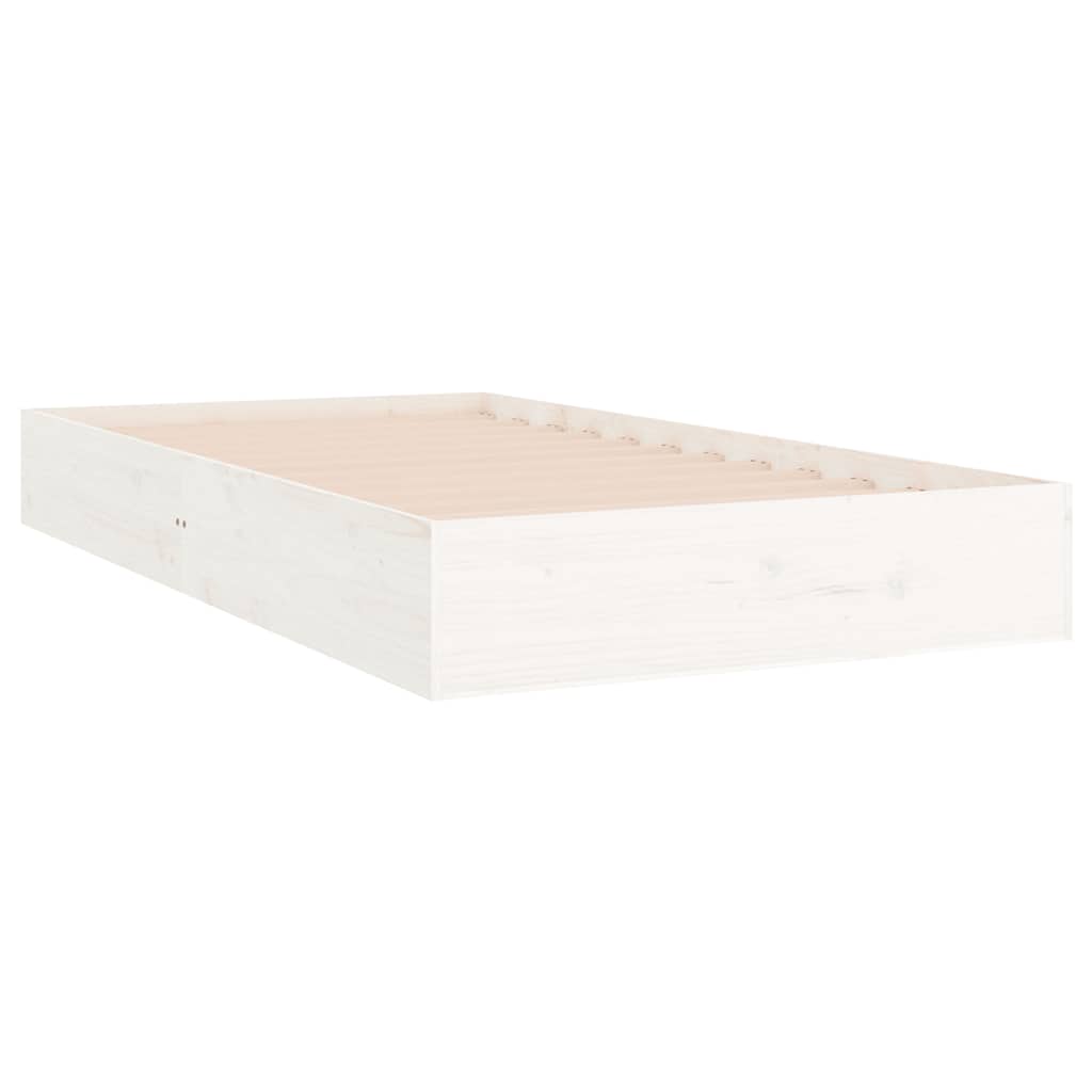 Estrutura de cama 100x200 cm madeira maciça branco