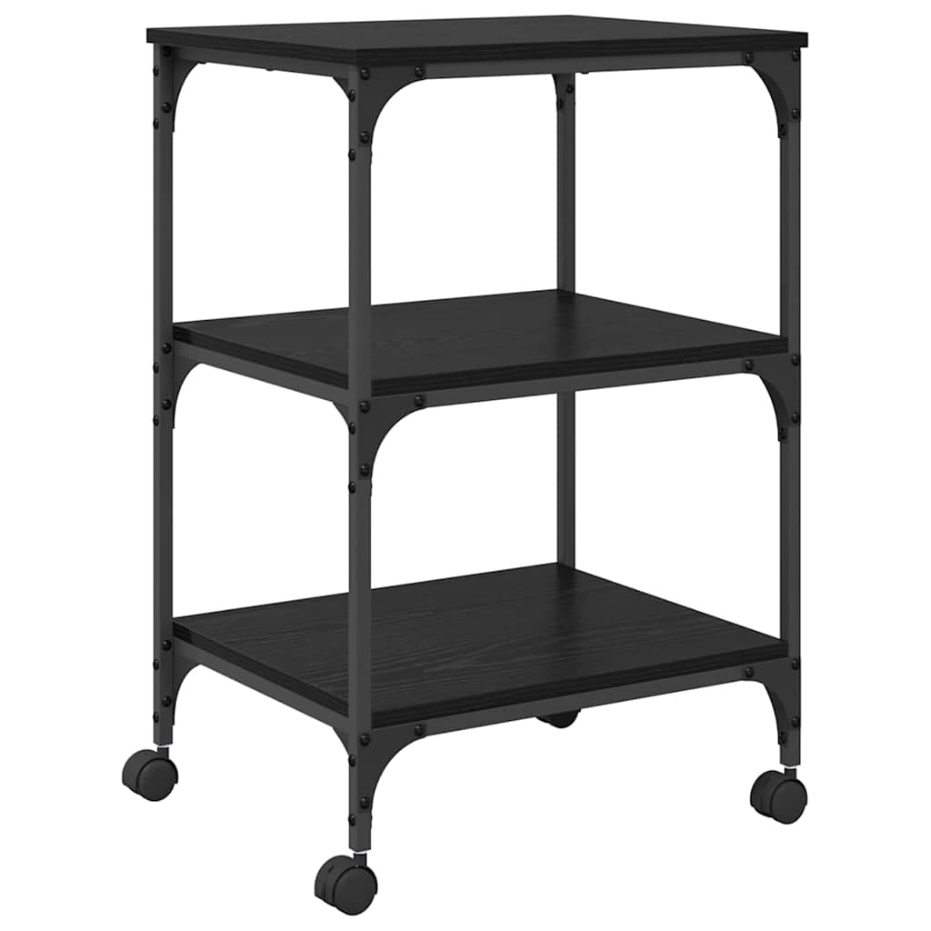Suporte para impressora carvalho preto 50 x 41 x 75 cm